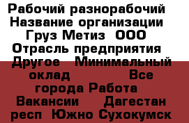 Рабочий-разнорабочий › Название организации ­ Груз-Метиз, ООО › Отрасль предприятия ­ Другое › Минимальный оклад ­ 25 000 - Все города Работа » Вакансии   . Дагестан респ.,Южно-Сухокумск г.